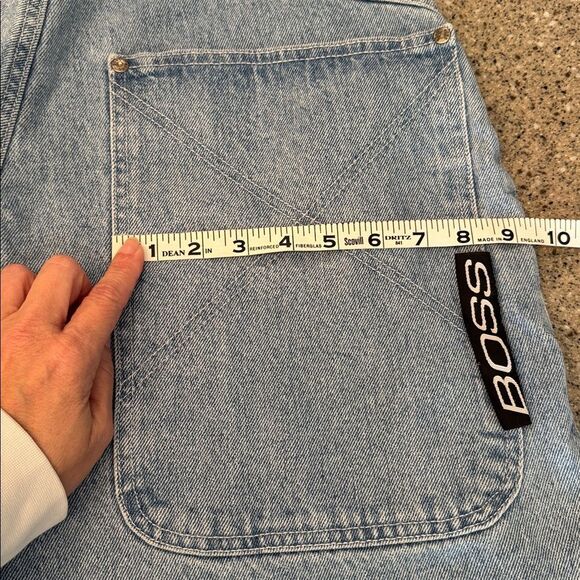 BOSS BY I.G. DESIGN Baggy Y2K Skater Hip-Hop Embroidered Pocket Denim Jeans - Picture 14 of 16